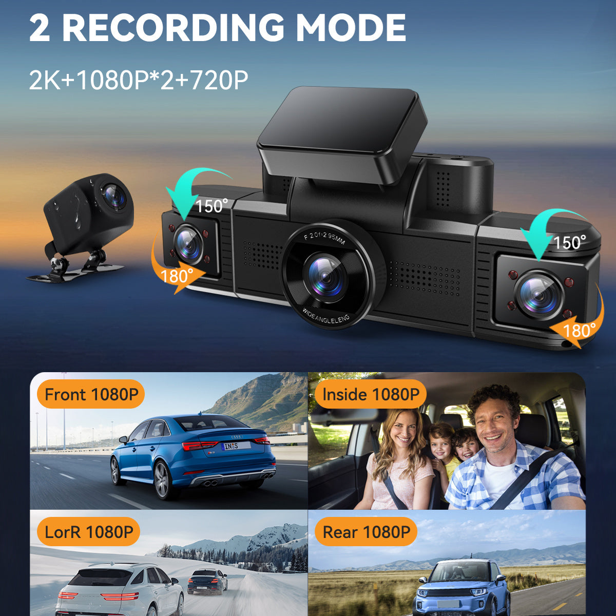 D1 Dash Cam Front and Rear 2K Dash Camera