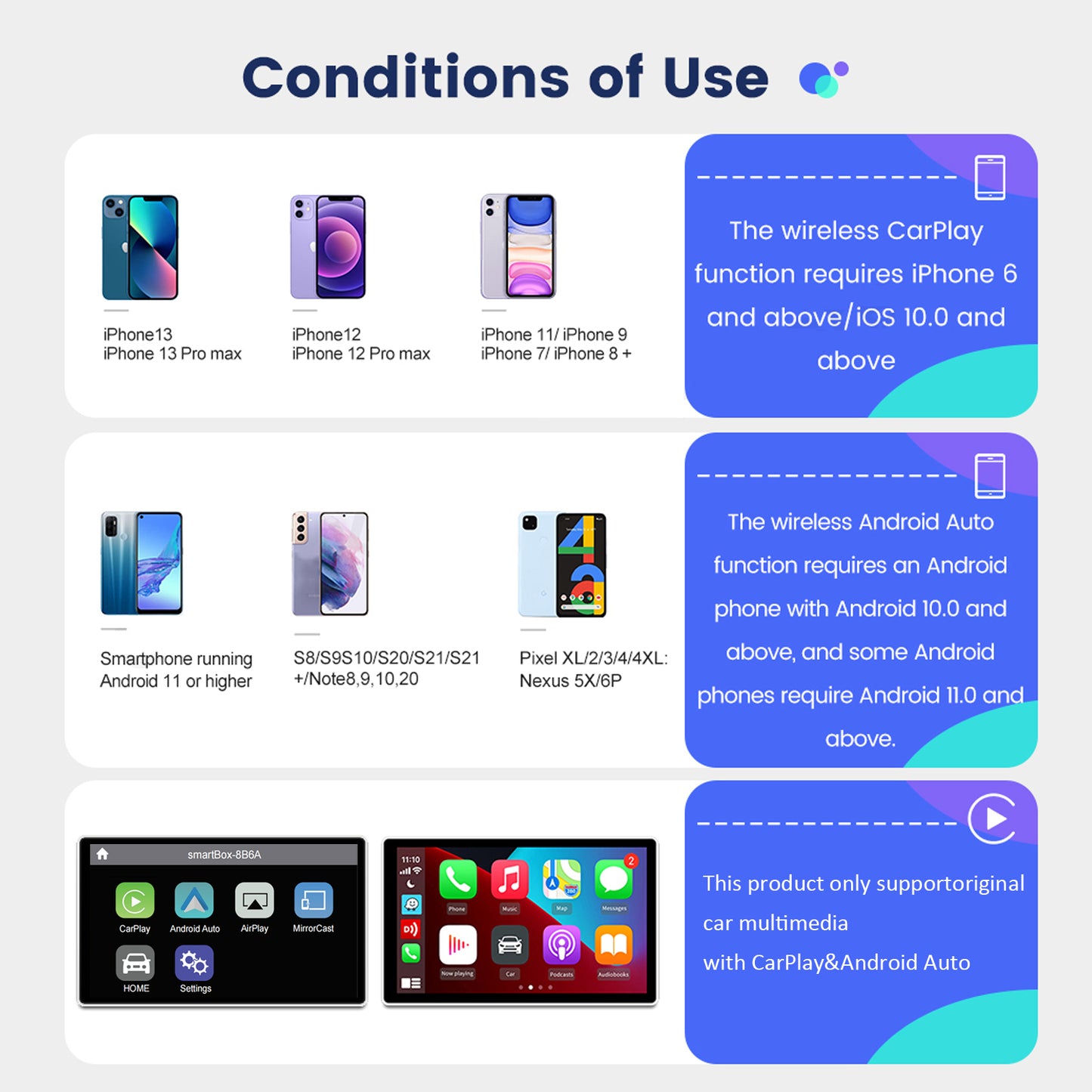 HERILARY C1 Wireless Android Auto & Apple CarPlay 2 in 1 Adapter