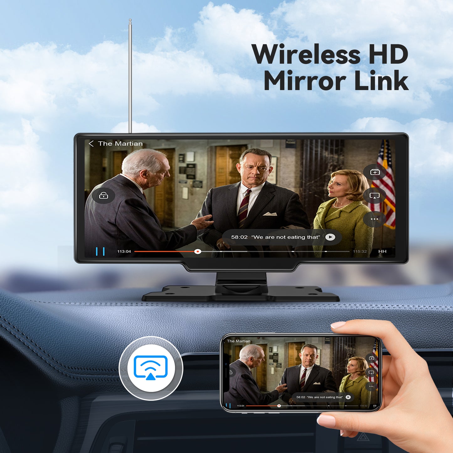 P2:1-seg TV Portable Android & CarPlay Touch Screen for Cars