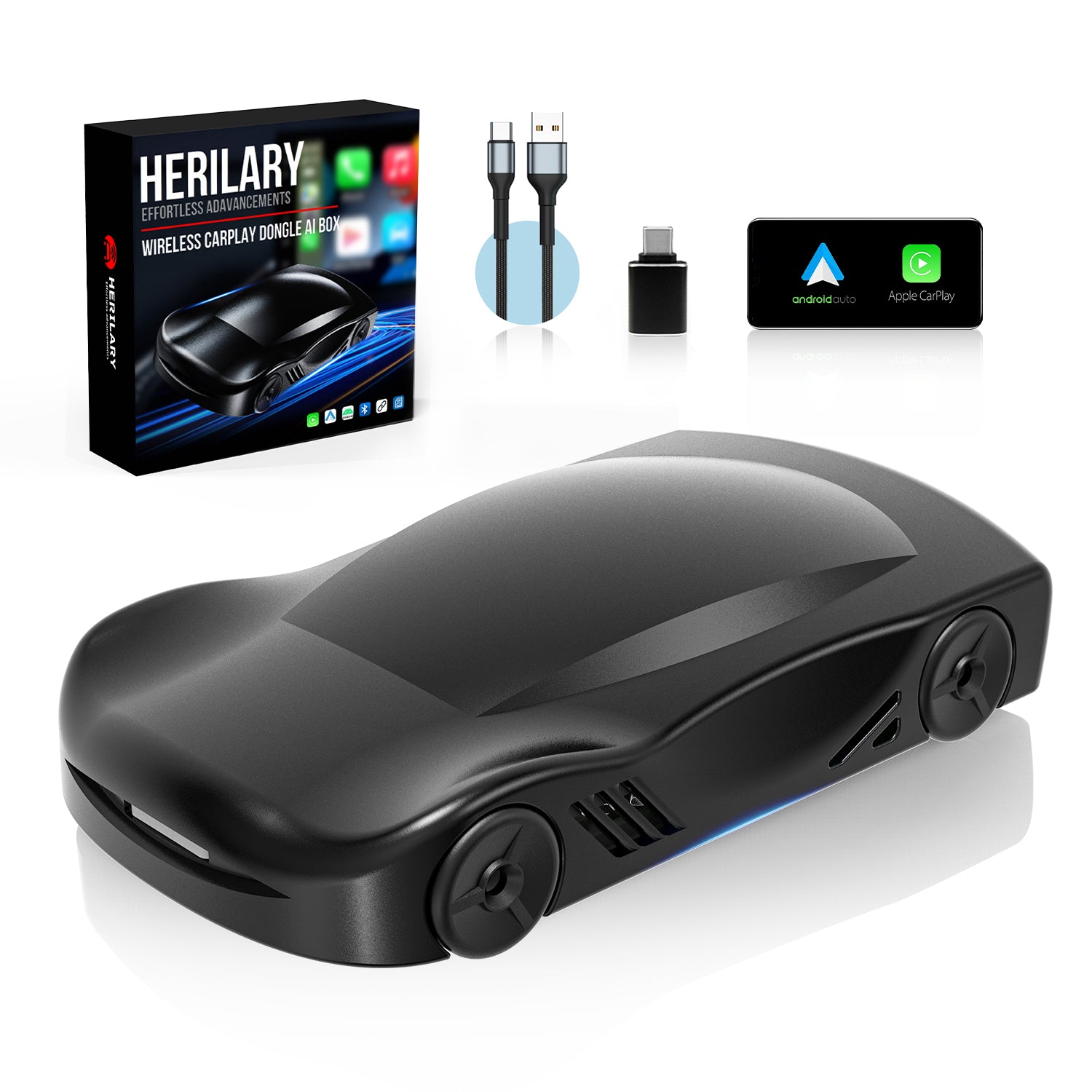 HERILARY C6 Wireless CarPlay & Android Auto AI Box