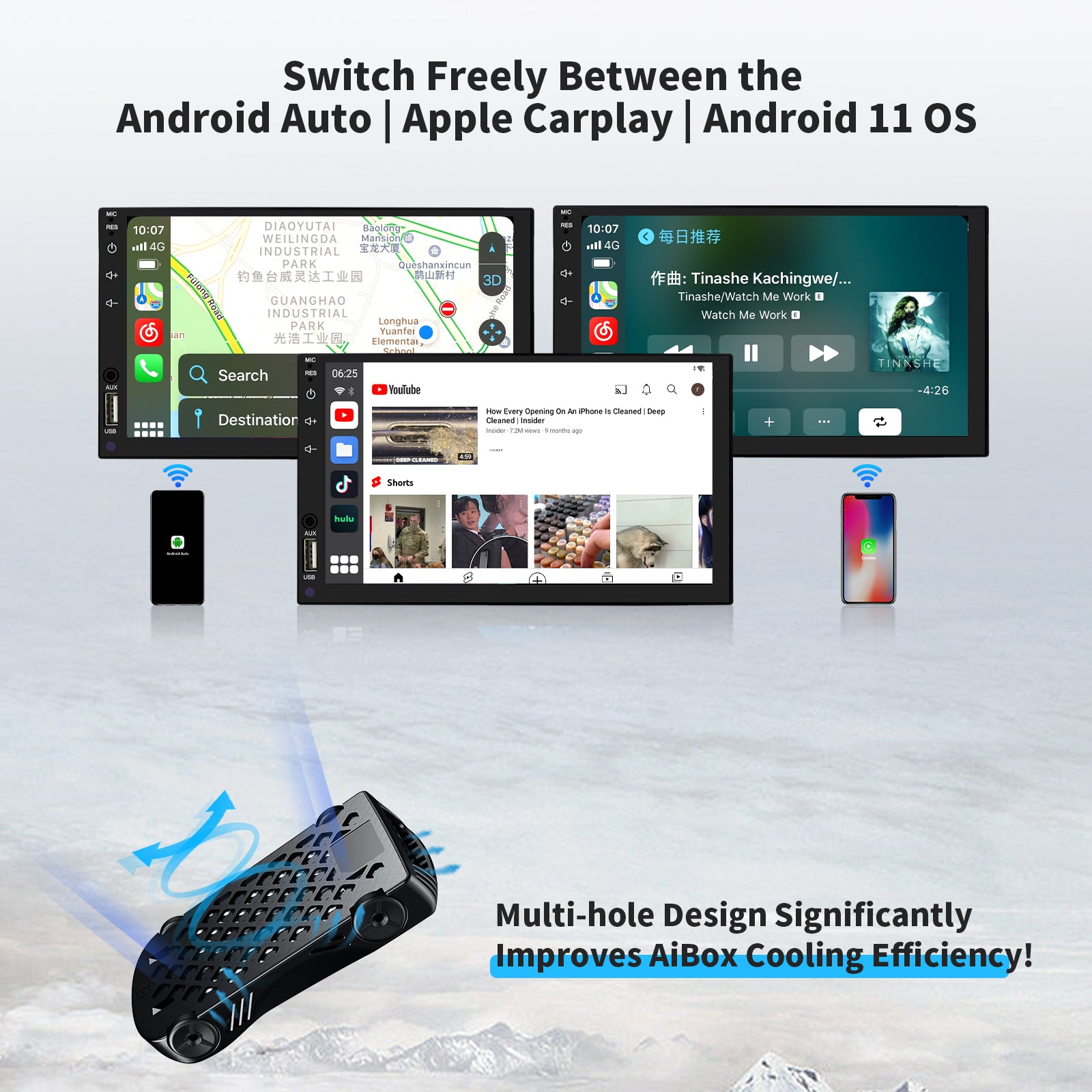 HERILARY C6 Wireless CarPlay & Android Auto AI Box – Herilary